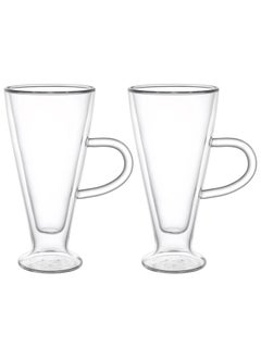 اشتري 300ml Double Wall Glass Cup 2pcs Set في الامارات