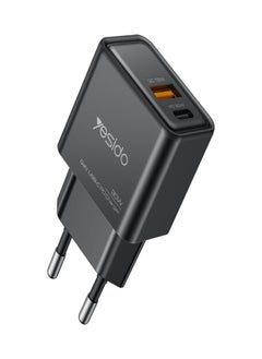 Buy Yesido YC64 PD 30W USB-C/Type-C+USB Interface GaN Fast Charging Charger(EU Plug) in Egypt