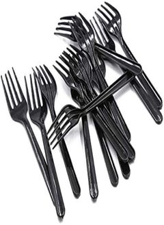 اشتري Black Plastic Fork - Heavyweight Disposable Fork, Heavy Duty Black Cutlery - Plastic Utensils - Perfect for Parties and Restaurants - 50 Pieces. في مصر