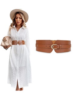 Buy Women Wide Elastic Waist Belt for Dress Ladies Stretch Cinch Belt for Women in Saudi Arabia