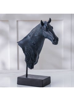 اشتري Celesta Horse Tabletop Horse Head Statue Sculpture Ornaments Modern Home Office Figurine Decor Desktop Decoration Black 24X11X35.5Cm في الامارات