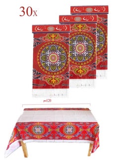 Buy Set of 30  disposable waterproof Ramadan table travel, multi-colored, 120*100 cm in Saudi Arabia