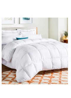 Buy Deep Sleep White Stripe Microfiber Quilt 85 GSM White (Twin - W 200 X L 135) in UAE