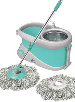 اشتري Spotzero by Milton Prime Spin Mop, Portable Mop Bucket with Wringer on Wheels, 360º Spin Mop and Bucket System with Microfiber Technology, Height Adjustable Handle, Kitchen Mop Floor Cleaning في السعودية