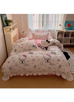 Buy 4-Piece Hello Kitty Cotton Comfortable Set Bed Sheet Set Children's Day Gift Birthday Gift 200X230cm in UAE