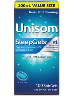 Buy Unisom Nighttime Sleep-Aid Gels, Diphenhydramine HCI 50mg, 100 Count in UAE