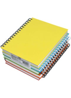 Buy FIS Pack of 5 Spiral Hard Cover Notebook 9X7 Inches (22.86 X 20.32 CM) Single Line, With Border, 200 Sheets-Assorted Colour - FSNBS97N200ASST in UAE