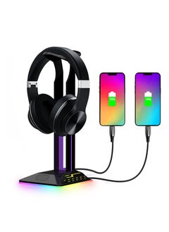 اشتري حامل سماعة رأس للألعاب لأجهزة سطح المكتب RGB مع منفذين USB في الامارات