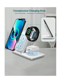 Buy Wireless Charging Station,3 in 1 Wireless Charging Stand Made for Watch Ultra 9 8 7 6 SE 5 4 3,Fast Wireless Charger Made for i Phone 15/Plus/Pro Max/14/13/12/11/X in Egypt