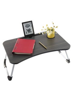 Buy Folding Bed Laptop Table Tray Lap Desk Notebook Stand with ipad Holder Cup Slot Adjustable Anti Slip Legs Foldable For Indoor Outdoor in UAE