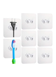 Buy 15 Pieces Adhesive Toothbrush Holder Wall-Mounted Wall Hooks Storage Hook Transparent Reusable Seamless Hooks in Egypt