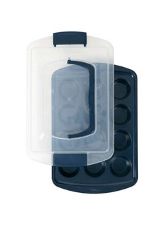 اشتري Wilton Diamond-Infused Non-Stick Navy Blue Muffin and Cupcake Pan, 12-Cup في الامارات