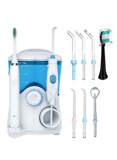 اشتري جهاز تنظيف الأسنان بالماء من نايس فيل مع مجموعة فرشاة أسنان كهربائية 600 مللي خزان مياه في الامارات