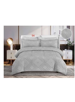 Buy Comforter set Pattern Tufted Soft & Breathable Microfiber king size 6pcs, Embroidered Textured Bedding Set in UAE