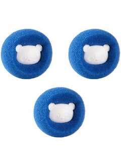 Buy 3Pcs Blue Laundry Ball, decontamination and Anti Entanglement, Laundry Cleaning Ball, Household Hair Removal Sponge Magic Washing Ball, Laundry Sticky Hair Artifact in UAE