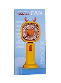 Buy Rechargeable Mini Portable Fan , With Office Bedroom Mobile Phone Holder - Yellow in Egypt