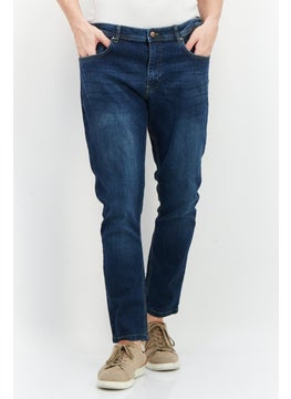 اشتري Men Tapered Fit Washed Fit Denim Jeans, Blue في الامارات