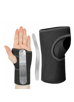 Buy One Pair Wrist Brace Straps Sports Fixed Protection Steel Plate Palm, Removable Support Metal Sheet Black in Saudi Arabia