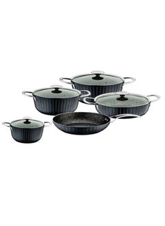 Buy COLONNA  9PCS COOKWAR SET BLACK COLOR-MADE IN TURKEY in UAE