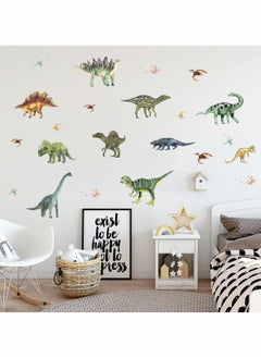 اشتري Dinosaurs Wall Stickers, Colourful Forest Dinosaur Decals Kids Baby Wall Stickers Decals Peel and Stick Removable for Nursery Bedroom Living Room Art Murals Decorations في السعودية