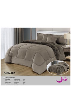 Buy Moon Fur Winter King Size 6 Pieces Quilt Set Bedspread 250x230cm in Saudi Arabia