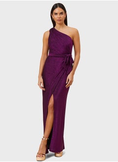 اشتري One Shoulder Side Slit Knitted Dress في الامارات