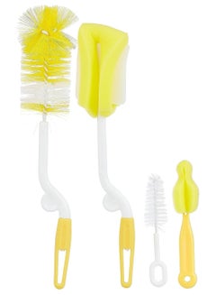 اشتري 5Pcs/Set Multifunctional Sponge Cleaning Tool Cup Bottle Straw Brush Baby Feeding Nipple Brush Feeding Bottle Washing Cleaner Random Color, Yellow في الامارات