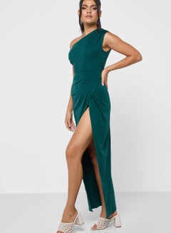 Buy One Shoulder Dress With Slit in Saudi Arabia