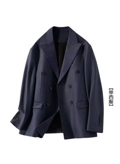 اشتري 2024 Spring Summer Casual Mens Blazer Single-Breasted Suit JacketDark gray Dark gray في الامارات