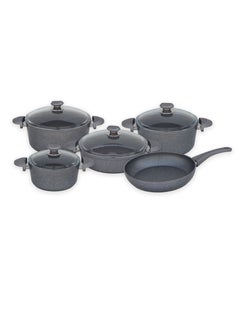 Buy 9 PCS GRANITE COOKWARE SET- GREY COLOR - MADE IN TURKEY in UAE