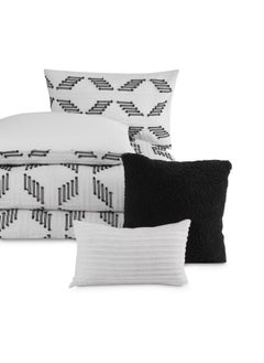 Buy TTC Zandra Clip 5-piece Comforter Set 240x260cm - Black & White in UAE