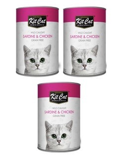 Buy 3Pc Wild Caught Sardine And Chicken Cat Wet Food 400G in UAE