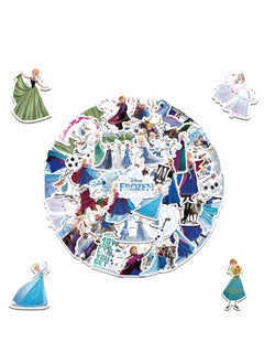 اشتري 50pcs Anna Elsa Princess Stickers for Water Bottles, Cartoon Frozen Girls Stickers, Cute Funny Waterproof Vinyl Decals for Scrapbook Laptop Phone Luggage Snowboard Guitar Bumper في السعودية