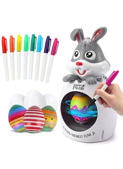 Buy Gifts for Kids, Easter Egg Decorating Kit, DIY Egg Coloring Spinner with 8 Colorful Markers & 6 White Eggs, Bunny Easter Toys for Boys, Easter Basket Stuffers for Girls, Children, Toddlers in UAE