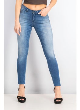 Buy Women Skinny Fit Dark Wash Stretchable Denim Jeans, Blue in Saudi Arabia