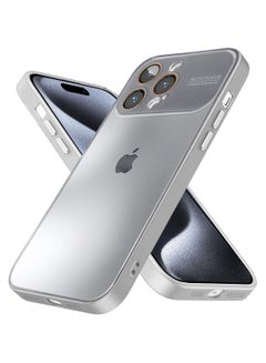 Buy Luxury Auto Focus Stylish Back Cover Case with Camera Lens Protection for Apple iPhone 15 Pro Max – Silver in Saudi Arabia