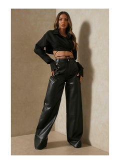 اشتري Wide Leg Leather Look Trousers في الامارات