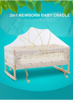 Buy Baby Crib Baby Bassinet Bedside Bassinet Solid Wood With Mosquito Net Baby Sleeping Bedside Bassinet For Baby in UAE