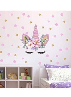 Buy 50cm X 35cm PVC Cartoon DIY Color Wall Stickers Pink Unicorn Home Wallpaper For Baby Kids Bedroom Wall Art in UAE