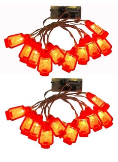 Buy 2-Set Lantern LED String Lights Ramadan Decorations Red 1.5M in UAE