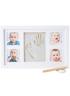 Buy Baby Handprint Kit Nontoxic Clay ; Baby Picture Frame Diy Baby Footprint Kit Perfect As Baby Shower Gifts Baby Boy Gifts Baby Girl Gifts Newborn Baby Registry Keepsake Frames (Deluxe White) in UAE