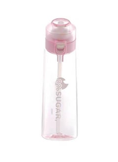 Buy 650ML Water Bottle Scent Up Tritan Water Cup Flavored Flip Lid Carry Strap Zero Sugar Gym Fitness Camping Outdoor Sports Fitness Air up Fragrance Bottle, Pink in UAE