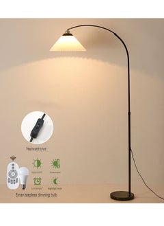 Buy Pleated Floor Lamp Nordic Creative Retro Luxury Lamp for Living Room, Study, and Bedroom with 12W Remote Control and Bulb in UAE