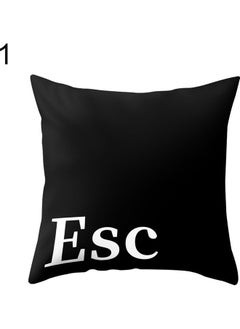 Buy Printed Pillow Cushion Cover Black in UAE