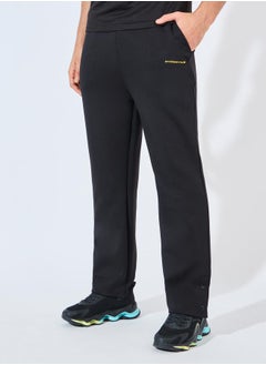 Buy Relaxed Fit Open Hem Scuba Pants With Bottom Snap Detail in Saudi Arabia