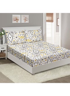 اشتري Aurora Aztec Gio Printed Cotton Twin Fitted Sheet 200 x 25 x 120cm في الامارات