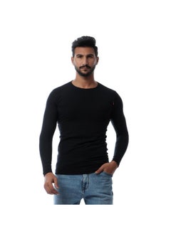 Buy Stretch Long Sleeves Round Neck Shirt Black in Egypt