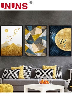 اشتري 3PCS Abstract Boho Wall Art Prints,Minimalist Geometric Boho Wall Art,Bird pattern Art Canvas Painting Pictures For Bedroom Living Room Bathroom Boho Room Decor,40x60cm,Unframed((Only Drawing Core)) في الامارات