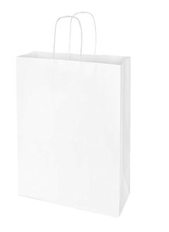 Buy White Paper bags With Handles 27 x 22 x 11 cm Large Kraft Gift Bags For Birthday Party Favors, Weddings, Bridal Shower, Businesses (12 Bags) in UAE