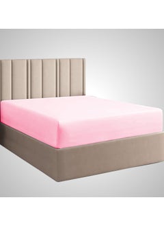 Buy 1-Piece Solid Fitted Sheet Queen Size Microfiber Dark Pink (160x203+30)cm in Saudi Arabia